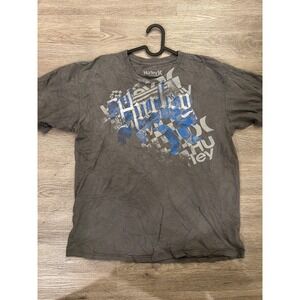 Hurley Mens Premium Fit Graphic T-Shirt Charcoal Gray Organic Cotton Large